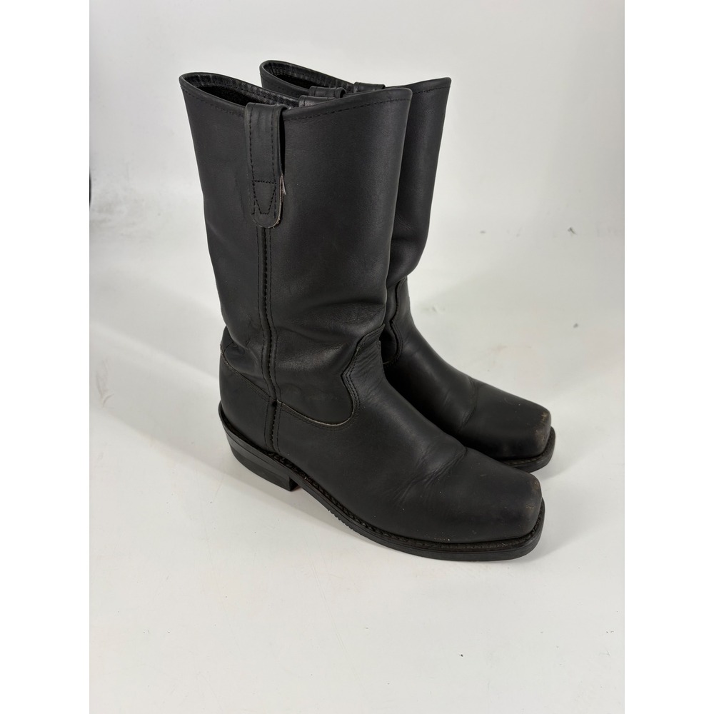 Double-H Harness 4008 Black Leather Square Toe Western Boots Mens 7.5 D